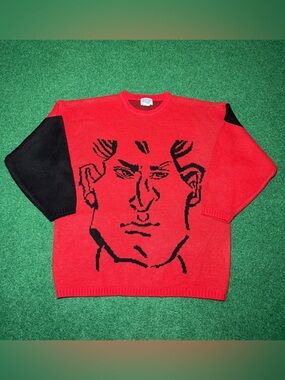 Pazzo Vintage Knit Oversized Large Art Pop Culture Designer Sweater